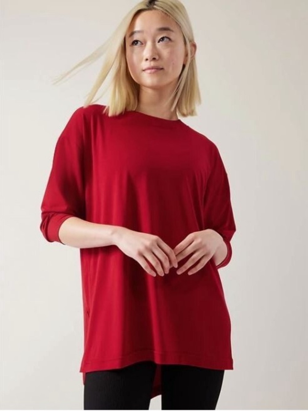 Athleta Tranquility 3/4 Sleeve Tunic Top